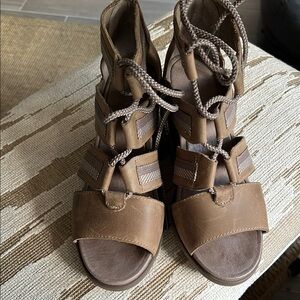 Sorel Leather Joanie ll Lace Up Wedge Sandal